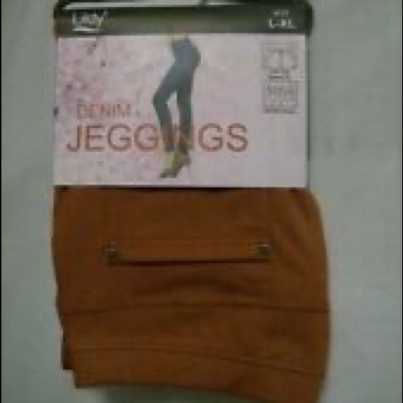 🆕🧡Burnt Orange Denim Jeggings Leggings LILDY S/M - Picture 9 of 9